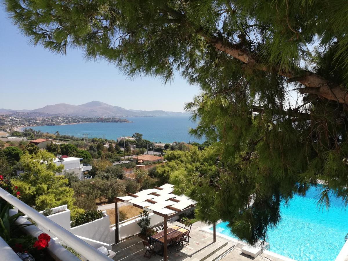 Beautiful, Private Villa By The Sea Agia Marina  Luaran gambar